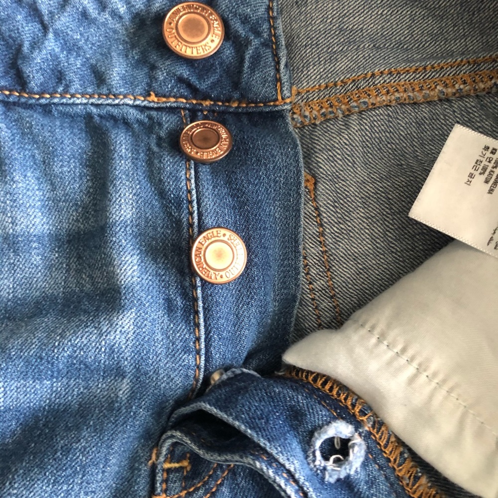 Ae Patchwork Tomgirl Button Fly Distressed Jeans - image 4